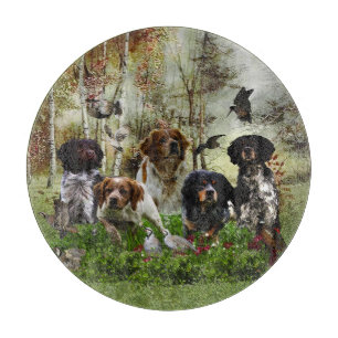  Brittany Spaniels,   Bird Hunting  Cutting Board