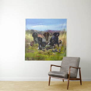 Brittany Spaniels, Bird Hunting Tapestry