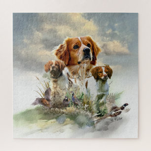 Brittany Spaniels , French Brittany , Bird dog Jigsaw Puzzle