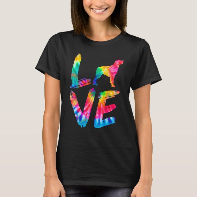 Brittany Tie Dye Love Dog Mum Dad T-Shirt (Front)