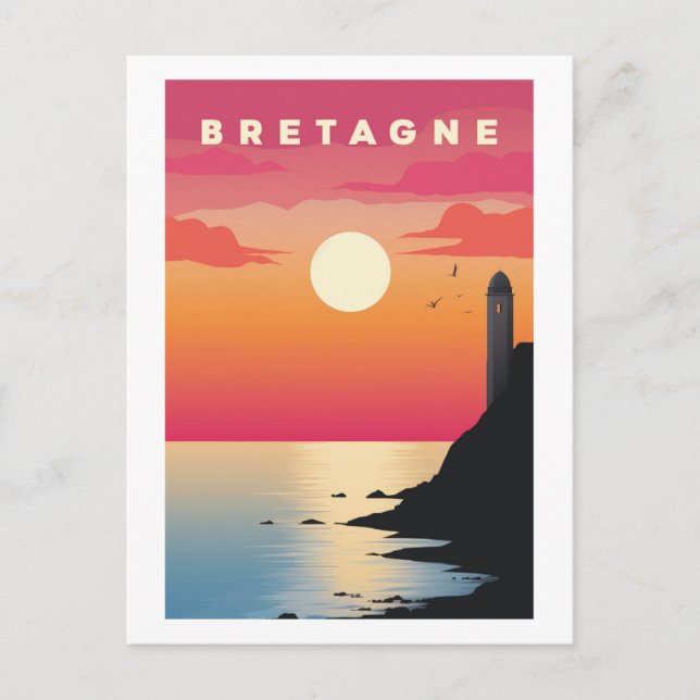Brittany - Vintage Poster - Breton - Bzh - Breizh Postcard (Front)