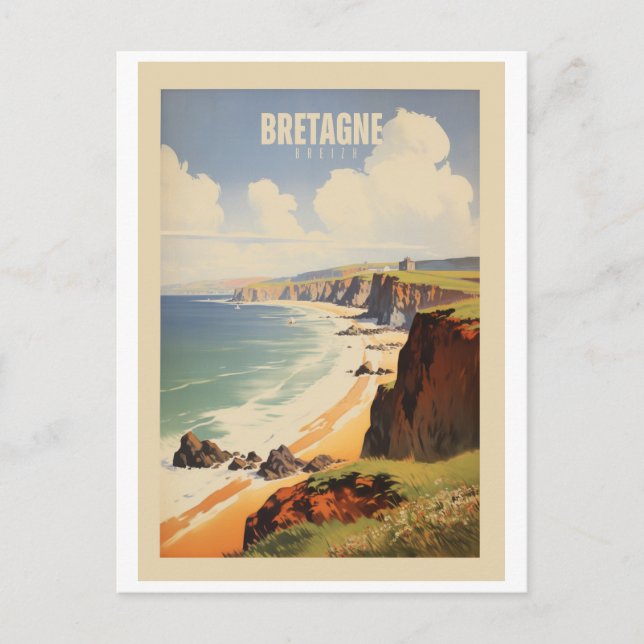 Brittany - Vintage Poster - Breton - Bzh - Breizh Postcard (Front)