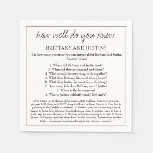 Brittany What Do You Know Fun Wedding Reception Napkin