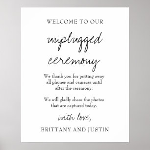 Brittany White Unplugged Ceremony Wedding Sign