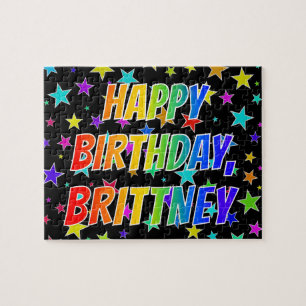 "BRITTNEY" First Name, Fun "HAPPY BIRTHDAY" Jigsaw Puzzle