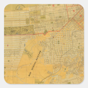 Britton and Rey's Guide Map Square Sticker