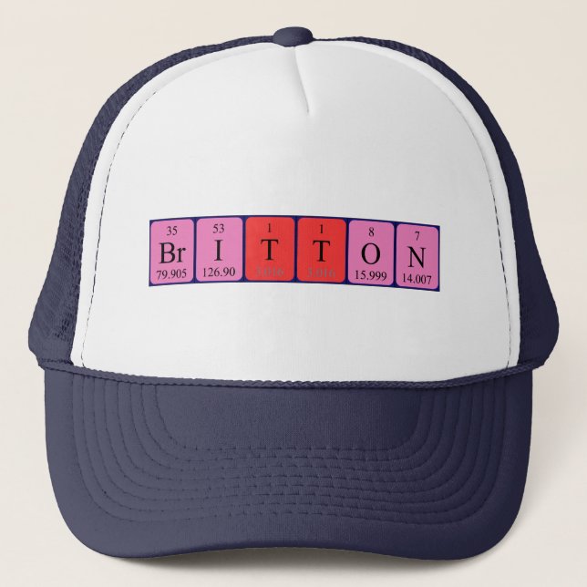 Britton periodic table name hat (Front)