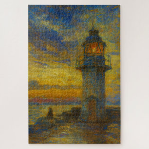 Brixham Harbor Lighthouse Turner Style Art Puzzle