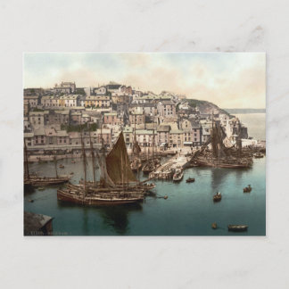 Brixham Harbour, Devon, England c.1895 Postcard