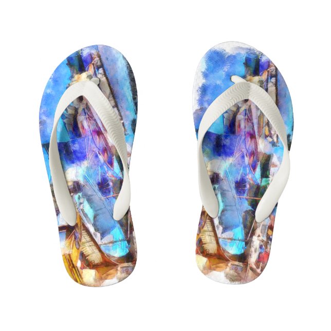 Brixham Harbour Devon UK Kid's Flip Flops (Footbed)