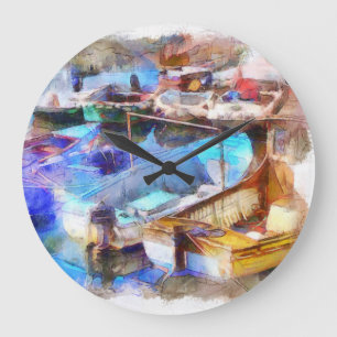 Brixham Harbour Devon UK Large Clock