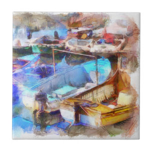 Brixham Harbour Devon UK Tile