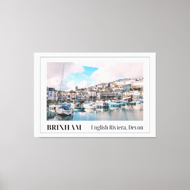 Brixham Harbour, English Riviera, Devon Canvas Print (Front)