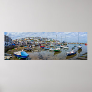 Brixham Harbour Panorama Poster