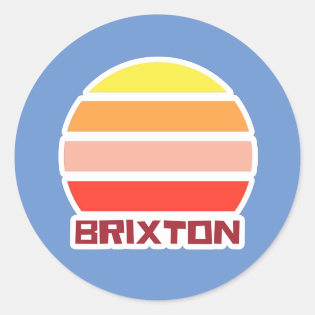 Brixton London Vintage Sunset Sticker (Front)