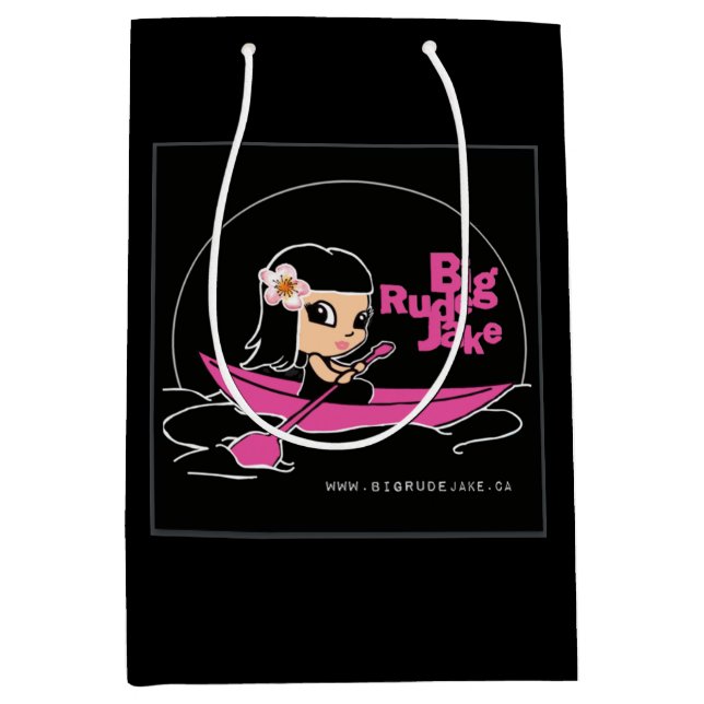 BRJ Pink Canoe Logo Medium Gift Bag (Front)