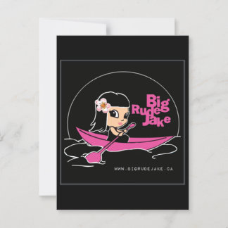BRJ Pink Canoe Post Card