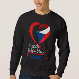 Brno Czech Republic Heart Flag Lion Coat Of Arm Em Sweatshirt
