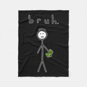 Bro Brah Cute Stick Figure For Video Game Gamer Lo Fleece Blanket