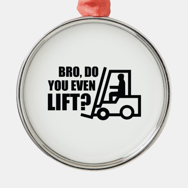 Bro, Do You Even Lift? Metal Tree Decoration (Front)