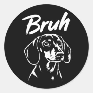 Bro Funny Dachshund Meme Dog Lover Men Women Classic Round Sticker