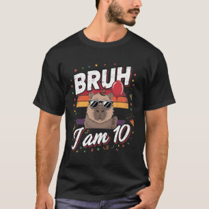 Bro I Am 10 Capybara Birthday Kid T-Shirt