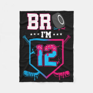 Bro I'm 12 Year Old Hockey Ice Cream Drip 12th Bir Fleece Blanket