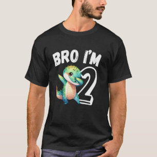Bro I'm 2 Year Old Crocodile 2nd Birthday Kids Dab T-Shirt