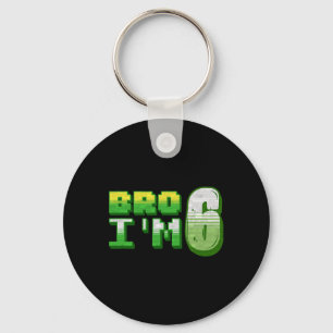Bro I'm 6 Gamer Boy Pixel Number Sixth Birthday Bo Key Ring