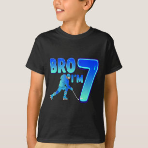 Bro I'm 7 Ice Hockey Lover 7th Birthday Party Kids T-Shirt