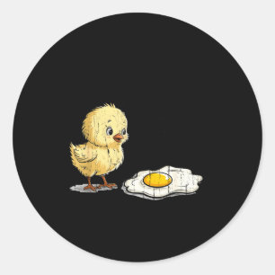 Bro Is That You, Funny Chick And Egg  Classic Round Sticker