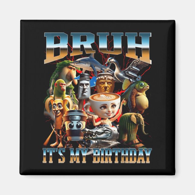 Bro Its My Birthday Meme Brainrot Funny Magnet (Front)
