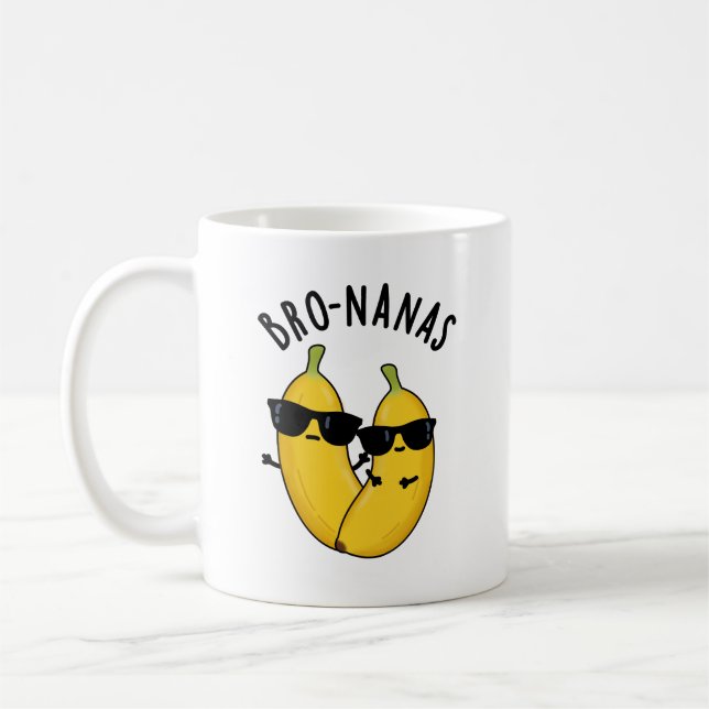 Bro-nanas Funny Fruit Banana Pun  Coffee Mug (Left)