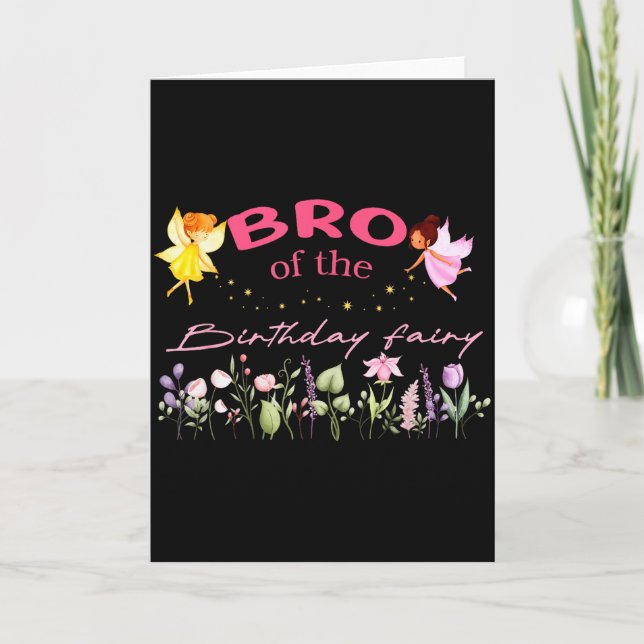 Bro Of The Birthday Fairy Little Girl Magical Fami Card (Front)