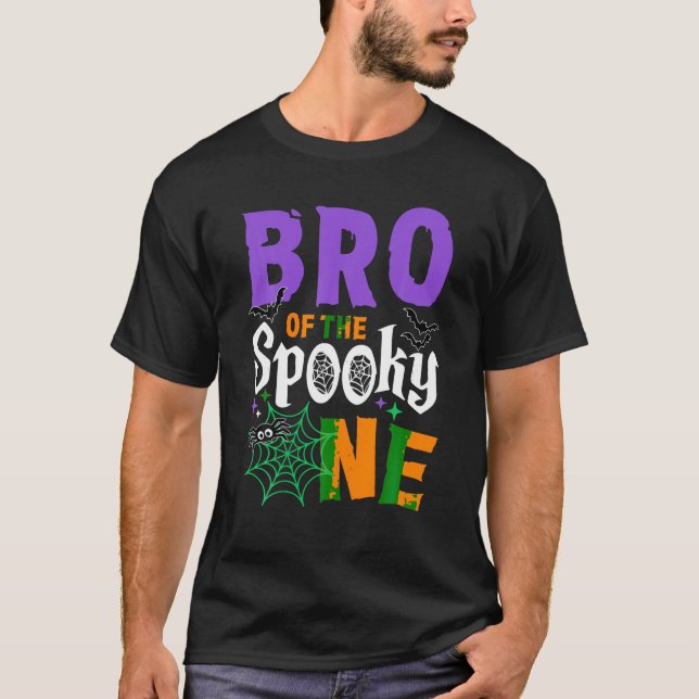 Bro Of The Spooky One Boy Halloween 1st Birthday T T-Shirt (Front)