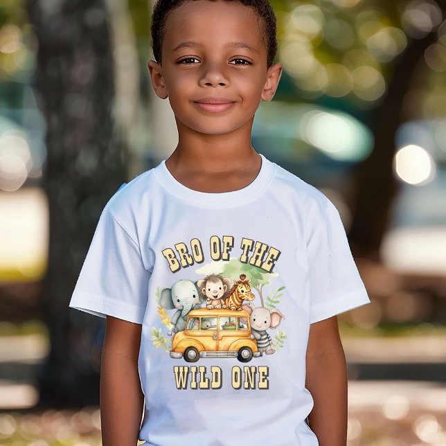 Bro of the Wild One boys birthday safari animals  T-Shirt (Creator Uploaded)