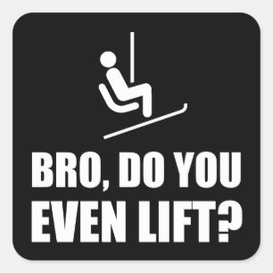 Bro Ski Lift Square Sticker