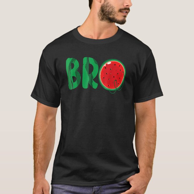 Bro Watermelon  Matching Family Summer Fruit Broth T-Shirt (Front)
