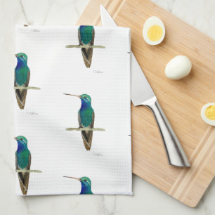 Broad-billed Hummingbird On A Branch Tea Towel