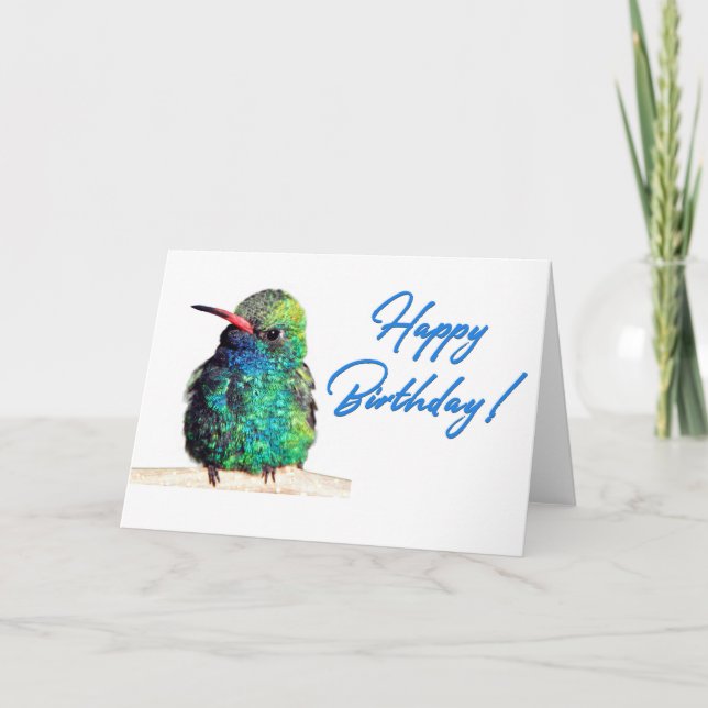 Broad-billed Hummingbird Photo Happy Birthday Card (Front)