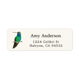Broad-billed Hummingbird Return Address Label