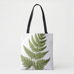 Broad Prickly-toothed Buckler Fern, painted at Bra Tote Bag
