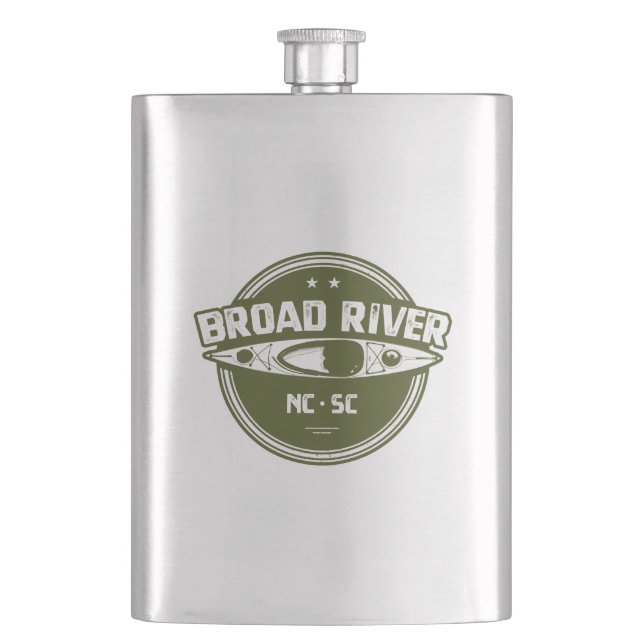 Broad River North Carolina South Carolina Kayaking Hip Flask (Front)