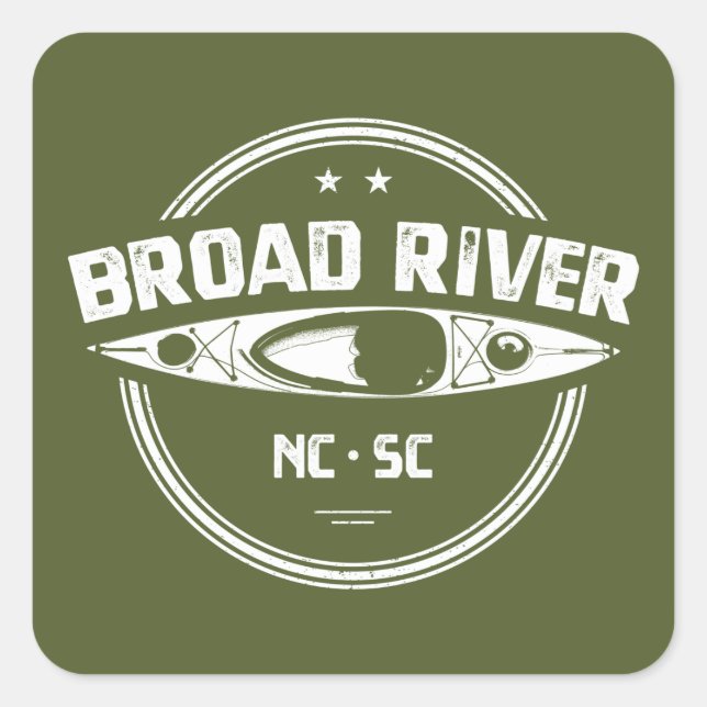Broad River North Carolina South Carolina Kayaking Square Sticker (Front)