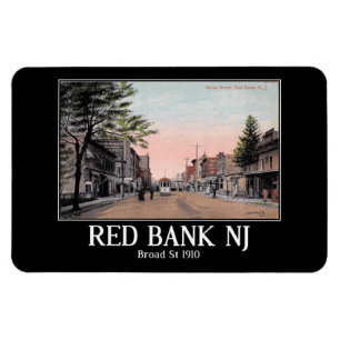 Broad St, Red Bank, New Jersey, 1910 Vintage Magnet