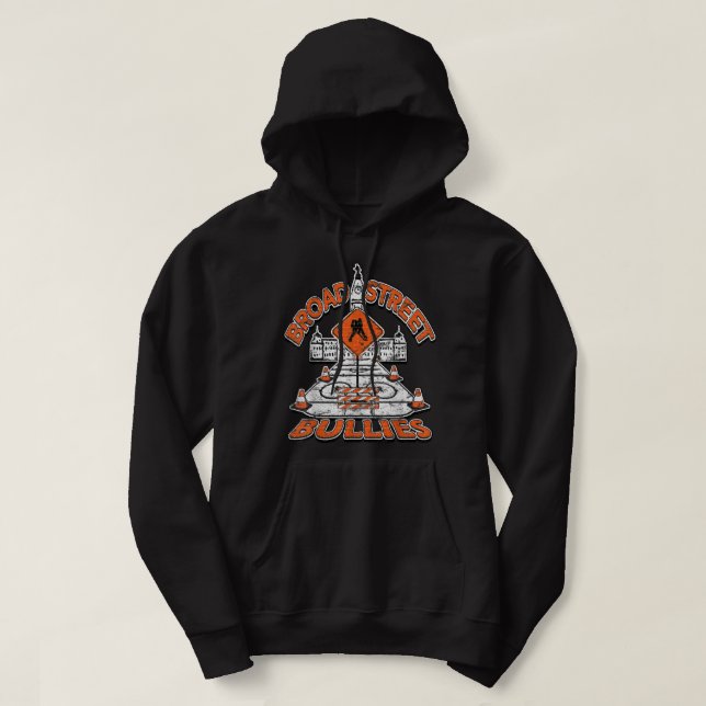 Broad Street Bullies Philadelphia Orange and Black Hoodie (Design Front)