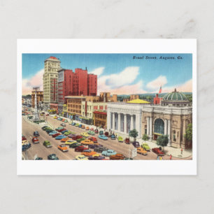 Broad Street in Augusta, Georgia, Vintage Travel Postcard