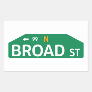 Broad Street, Philadelphia, PA Street Sign Rectangular Sticker