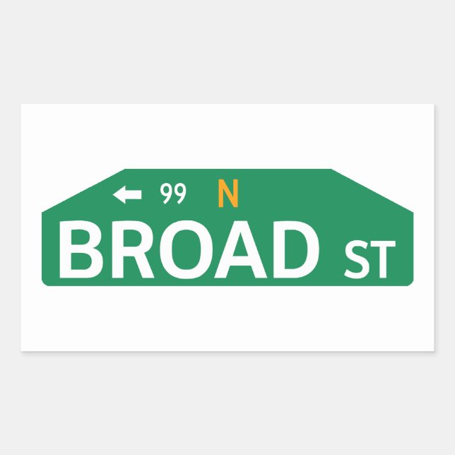 Broad Street, Philadelphia, PA Street Sign Rectangular Sticker (Front)