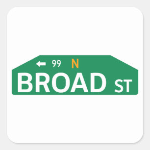 Broad Street, Philadelphia, PA Street Sign Square Sticker